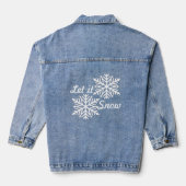 Laat het sneeuwen winter witte sneeuwvlokken delic denim jacket (Achterkant)