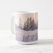 Laat het sneeuwen Winter Wood Scene Coffee Mok (Voorkant links)