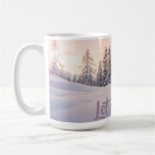 Laat het sneeuwen Winter Wood Scene Coffee Mok (Links)