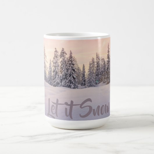 Laat het sneeuwen Winter Wood Scene Coffee Mok (Center)
