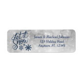 Laat het sneeuwen | Winterblauw Snowflakes Holiday Etiket (Voorkant)