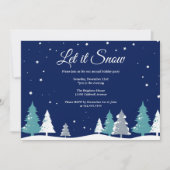 Laat het sneeuwen winterbomen kerstfeest kaart (Voorkant)