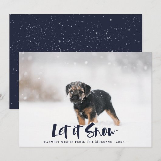 Laat het sneeuwen Winterfoto Kerst Feestdagenkaart (Voorkant / Achterkant)