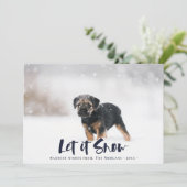 Laat het sneeuwen Winterfoto Kerst Feestdagenkaart (Staand voorkant)