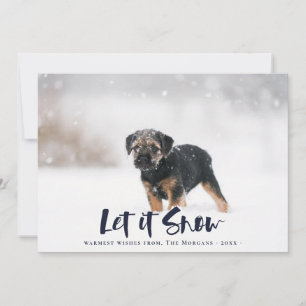 Laat het sneeuwen Winterfoto Kerst Feestdagenkaart