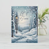 Laat het sneeuwen winterkerstvakantie Kaart (Staand voorkant)