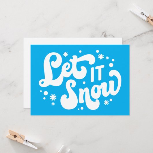 Laat het Sneeuwen Winterontwerp Kaart (Voorkant / Achterkant in situ)