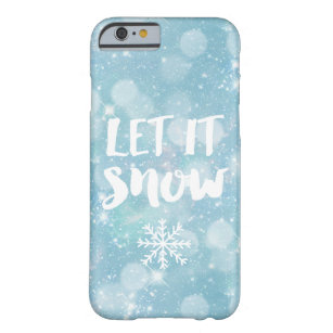 Laat het sneeuwen   Wintry Bleek Blue Crystal Boke Barely There iPhone 6 Hoesje