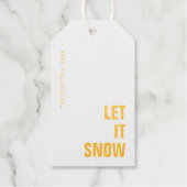 Laat het sneeuwen | Witte en goudloze kerst Cadeaulabels (Voorkant)