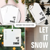 Laat het sneeuwen | Witte en goudloze kerst Cadeaulabels