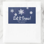 Laat het sneeuwen, witte sneeuwvlok rechthoekige sticker (Tas)