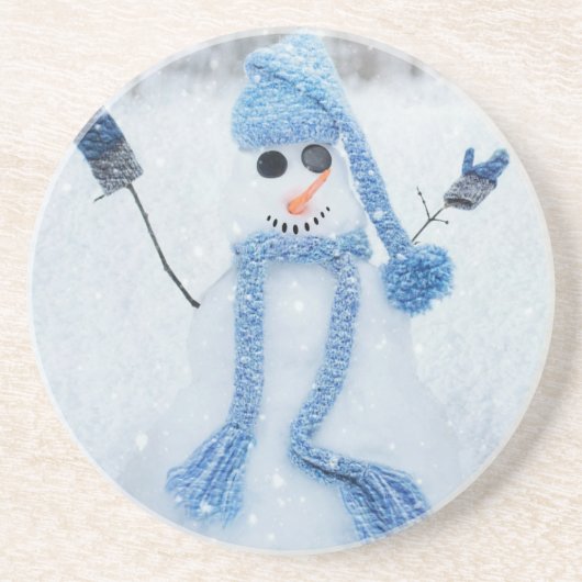 Laat het sneeuwen zandsteen onderzetter (Voorkant)
