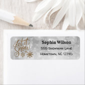 Laat het sneeuwen, zilver, zwarte winter etiket (Insitu)