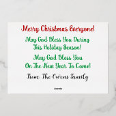 Laat het sneeuwfeest folie feestdagenkaart (Achterkant)