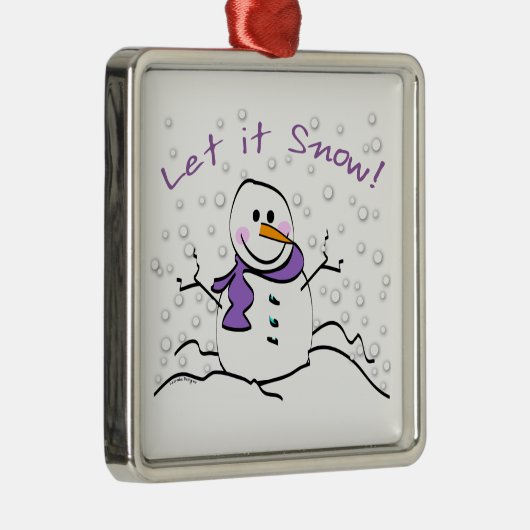 Laat het sneeuwfeest metalen ornament (Rechts)