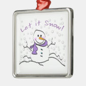 Laat het sneeuwfeest metalen ornament (Links)