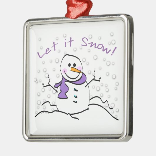 Laat het sneeuwfeest metalen ornament (Links)