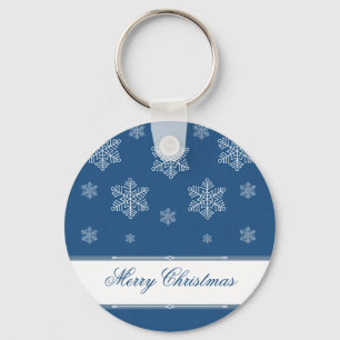 Laat het Sneeuwfeestdag Sleutelhanger, Royal Blue Sleutelhanger