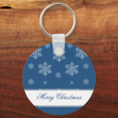 Laat het Sneeuwfeestdag Sleutelhanger, Royal Blue Sleutelhanger (Voorkant)