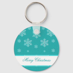 Laat het sneeuwfeestdag Sleutelhanger, Turquoise Sleutelhanger