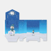 Laat het sneeuwfort bedankdoosjes (Uitgevouwen)