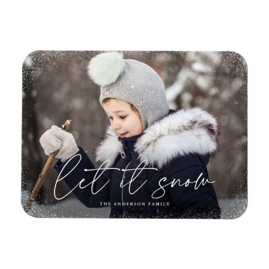 Laat het sneeuwfoto maken magneet (Horizontaal)