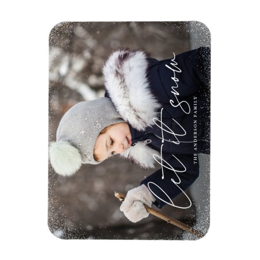 Laat het sneeuwfoto maken magneet (Verticaal)