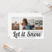 Laat het sneeuwfotocollage kerstmis kaart (Voorkant / Achterkant in situ)