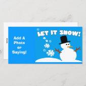 Laat het sneeuwfotokaart feestdagenkaart (Voorkant / Achterkant)