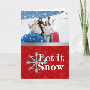 Laat het SneeuwfotokerstKaart Feestdagen Kaart