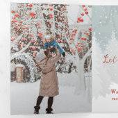 Laat het sneeuwfotovakantiekaartje drieluik wenskaart (Binnenzijde eerst)