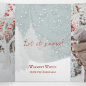 Laat het sneeuwfotovakantiekaartje drieluik wenskaart (Binnenkant midden)