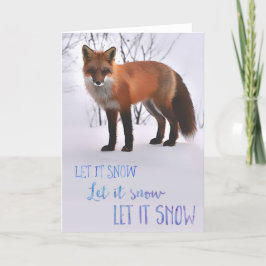 Laat het sneeuwfoxkaart feestdagen kaart