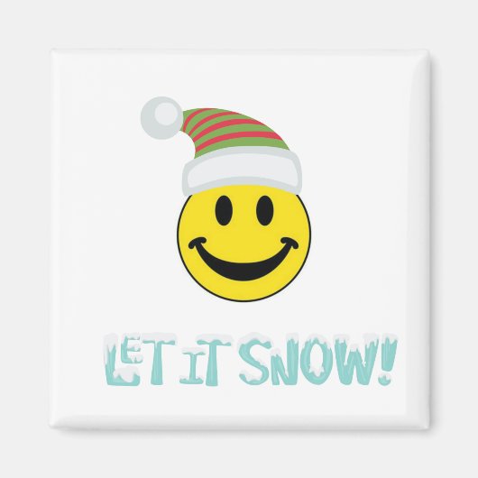 Laat het sneeuwgezicht magneet (Voorkant)