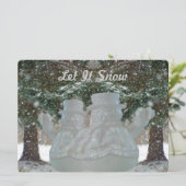 Laat het sneeuwgolven Snowmen Feestdagenkaart (Staand voorkant)