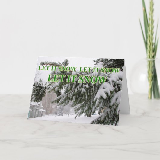 Laat het sneeuwkaart feestdagen kaart (Voorkant)