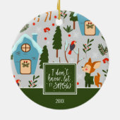 Laat het sneeuwkatje de groene kerst geven keramisch ornament (Achterkant)