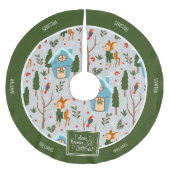 Laat het sneeuwkatje de groene kerst geven kerstboom rok (Voorkant)