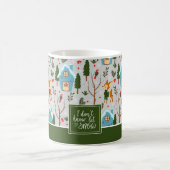 Laat het sneeuwkatje de groene kerst geven koffiemok (Center)