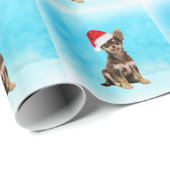 Laat het Sneeuwkerst Chihuahua Dog Wearing Pet Cadeaupapier (Rol Hoek)