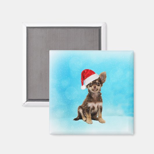 Laat het Sneeuwkerst Chihuahua Dog Wearing Pet Magneet (Voorkant / Achterkant)