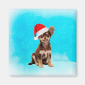 Laat het Sneeuwkerst Chihuahua Dog Wearing Pet Magneet (Voorkant)