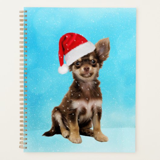 Laat het Sneeuwkerst Chihuahua Dog Wearing Pet Planner (Voorkant)