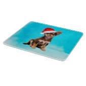 Laat het Sneeuwkerst Chihuahua Dog Wearing Pet Snijplank (Hoek)