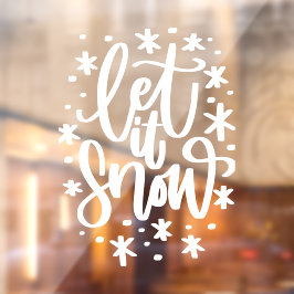 Laat het Sneeuwkerst, Winter Window Cling Raamsticker