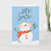 Laat het sneeuwkerstkaart feestdagen kaart (Voorkant)