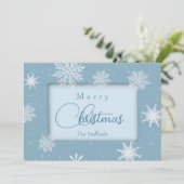 Laat het sneeuwkerstkaart feestdagenkaart (Staand voorkant)