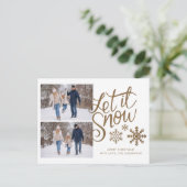 Laat het sneeuwkerstvakantie 2 fotokaart feestdagenkaart (Staand voorkant)