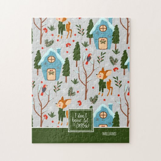 Laat het Sneeuwklop Reindeerpatroon met de naam Gr Legpuzzel (Verticaal)