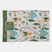 Laat het Sneeuwklop Reindeerpatroon met de naam Gr Theedoek (Horizontaal)